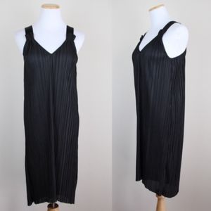 TOPSHOP Black Pleated Sleeveless Dress Minimalist 